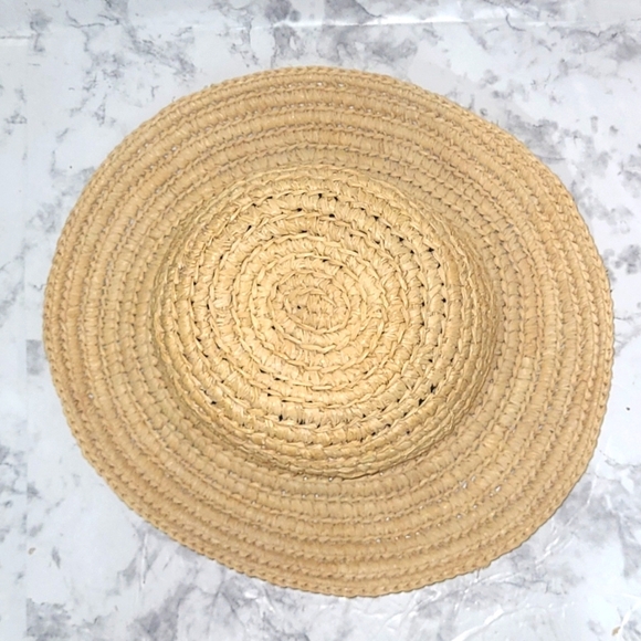 Kaminsky Raffia Straw Sun Beach Hat Vintage w Folk Art Hat Pin Australian - Picture 4 of 9
